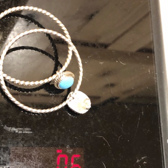 Sterling & turquoise hoop earrings Navajo, Annie Spencer - Picture 4 of 4